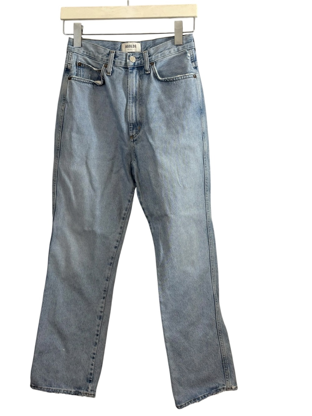 Agolde Pinch Waist High Rise Kick Jeans distressed  Riptide size 26